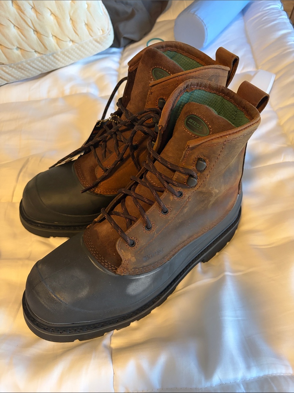 Hytest Brown Leather and Black Rubber Men's Waterproof Work Boots - 11.5 NWT